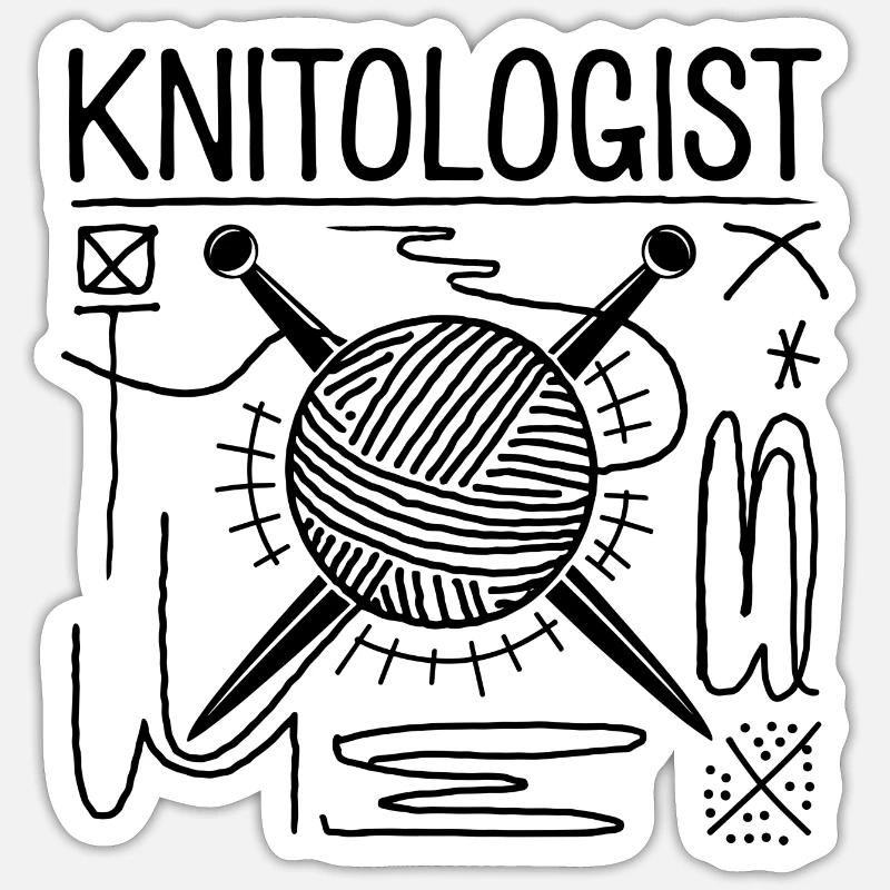 Creative knitting expertise - Sticker size S (10 x 10 cm) - white matte