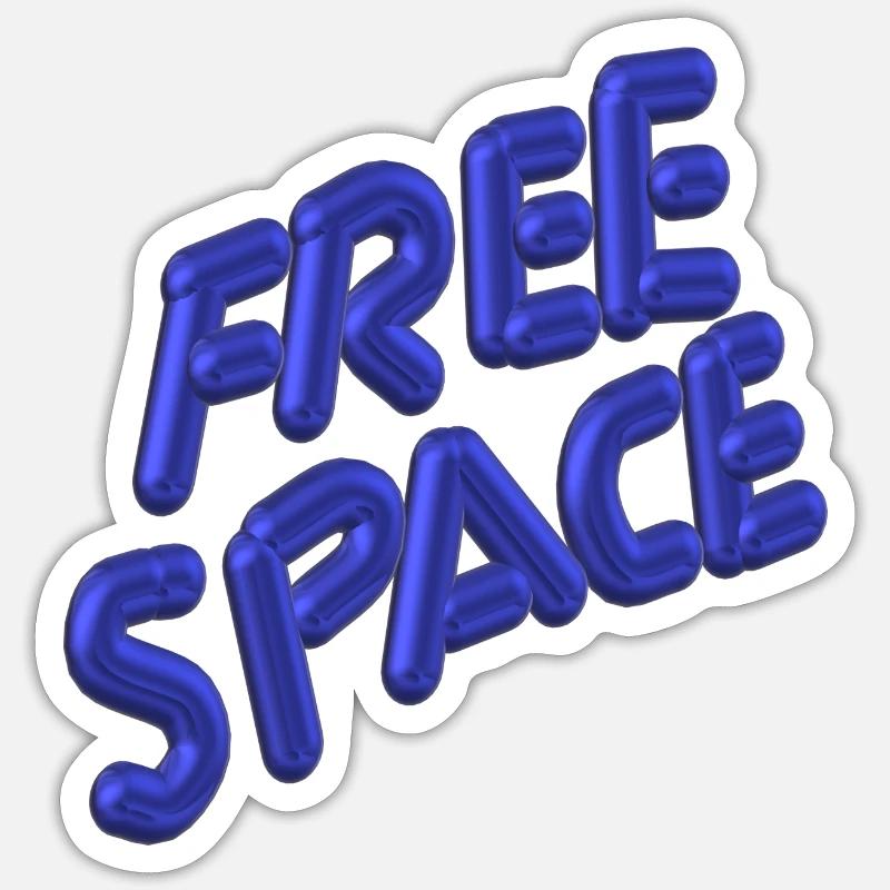 Free Space Blue - Sticker size S (10 x 10 cm) - white matte
