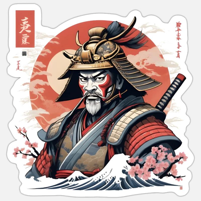 Japanischer Samurai Sticker Größe S (10 x 10 cm)
