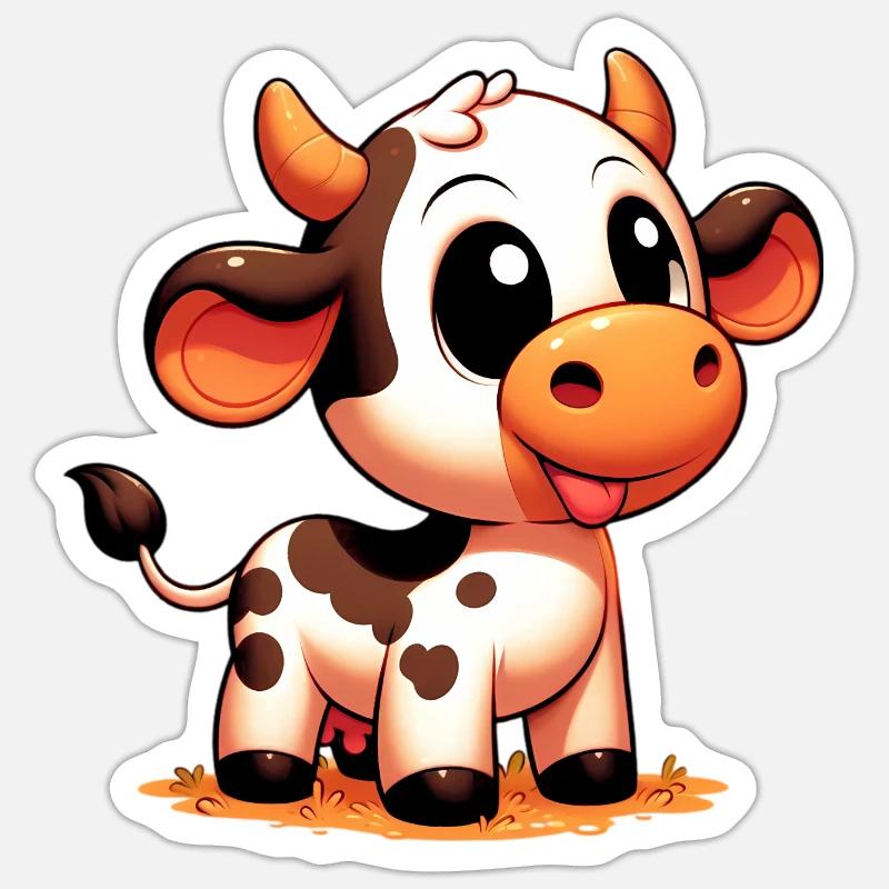 Vache - Sticker taille S (10 x 10 cm) - blanc mat