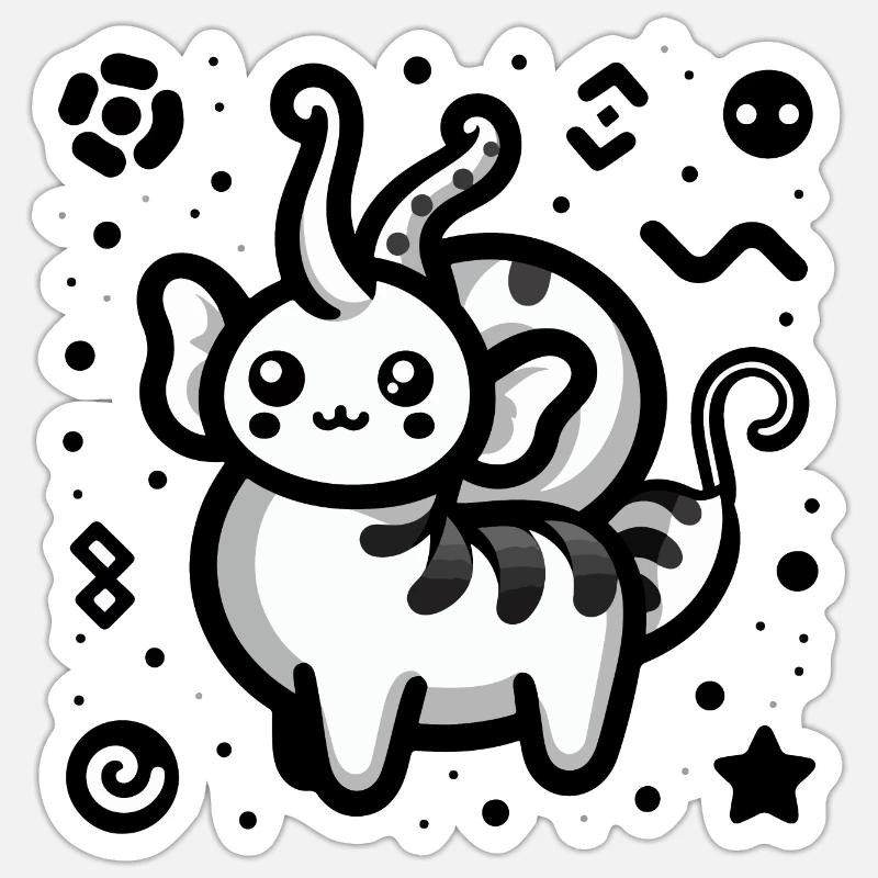 Cute Fantastic Creature - Sticker size S (10 x 10 cm) - white matte