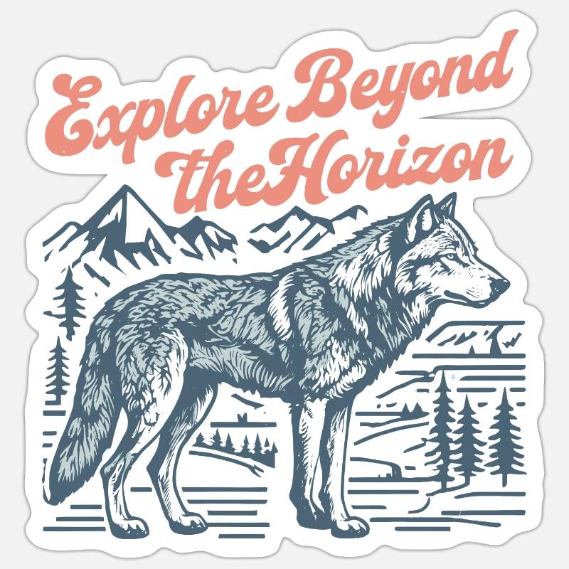 Erkunden Sie hinter dem Horizont Sticker Größe S (10 x 10 cm)