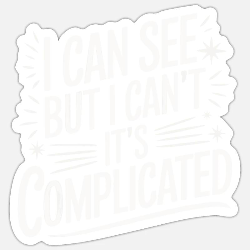 Blinde Blindheit Sehbehinderte Menschen - Sticker Größe S (10 x 10 cm) - Mattweiß