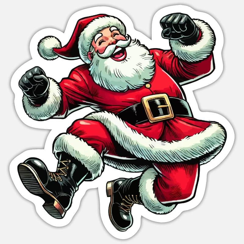 Weihnachtsmann - Sticker Größe S (10 x 10 cm) - Mattweiß