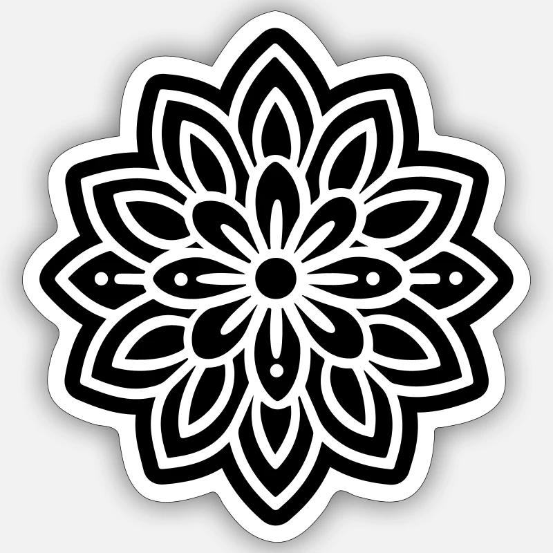 Blüte Mandala Sticker Größe S (10 x 10 cm)