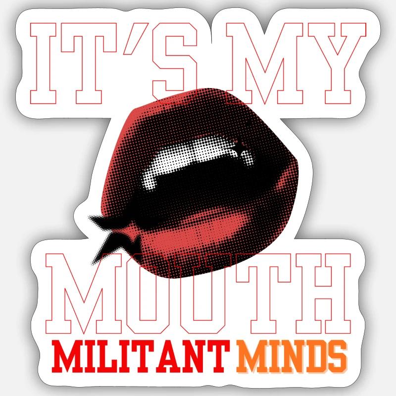 Militant Minds - Sticker size S (10 x 10 cm) - white matte