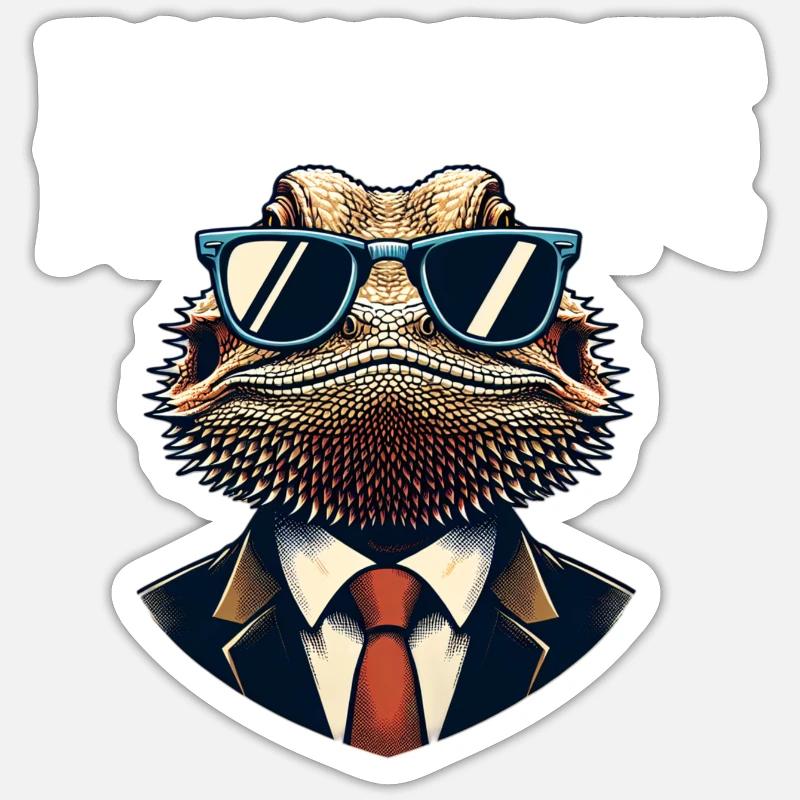 Dragons barbus Echsperte - Sticker taille S (10 x 10 cm) - blanc mat