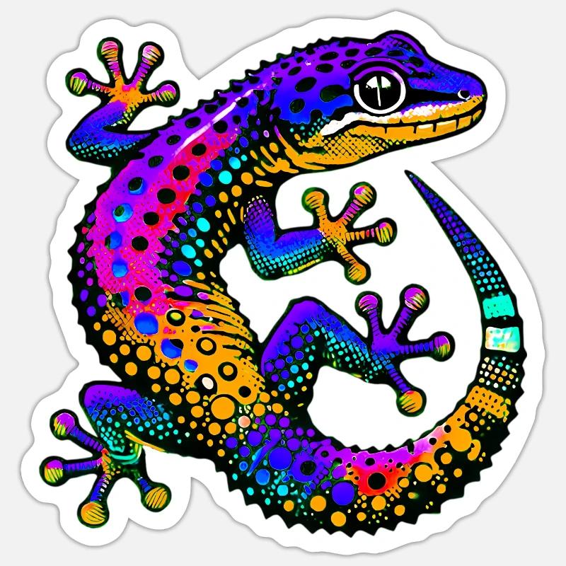 Gecko - Sticker size S (10 x 10 cm) - white matte
