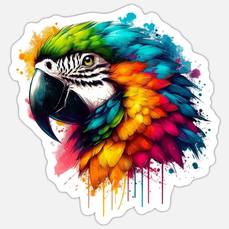 Perroquet Sticker taille S (10 x 10 cm)