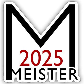 Meister 2025 Meisterschaft - Sticker Größe S (10 x 10 cm) - Mattweiß - Vorne