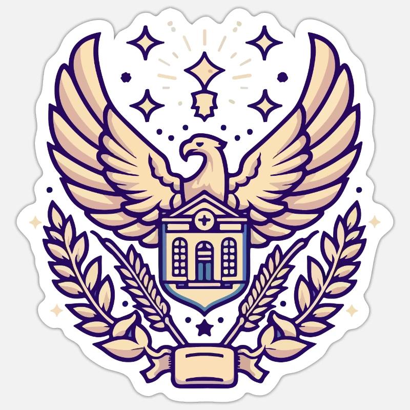 Majestic Eagle Emblem - Sticker size S (10 x 10 cm) - white matte