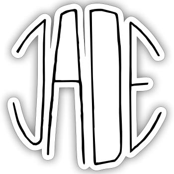 Jade - Sticker Größe S (10 x 10 cm) - Mattweiß - Vorne