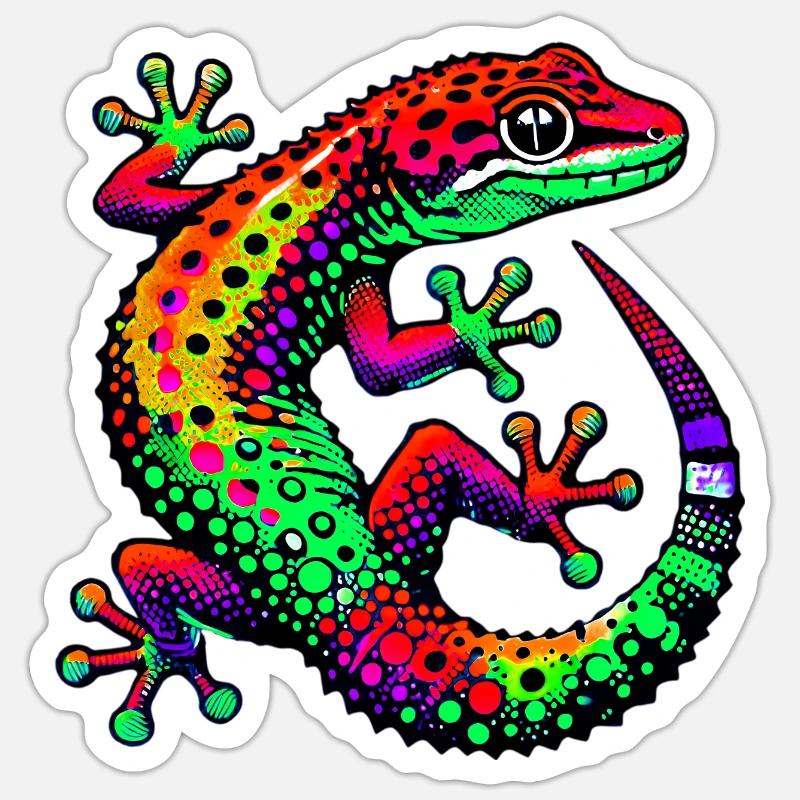 Gecko - Sticker Größe S (10 x 10 cm) - Mattweiß