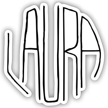 Laura - Sticker Größe S (10 x 10 cm) - Mattweiß - Vorne