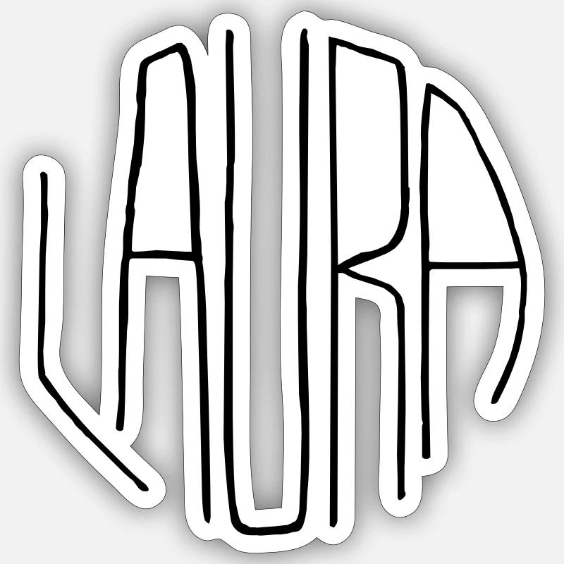 Laura - Sticker taille S (10 x 10 cm) - blanc mat