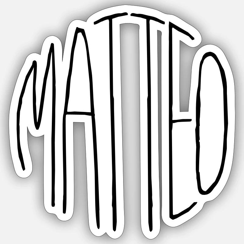 Matteo - Sticker size S (10 x 10 cm) - white matte