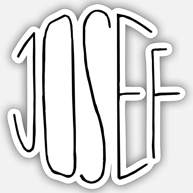 Josef - Sticker size S (10 x 10 cm) - white matte