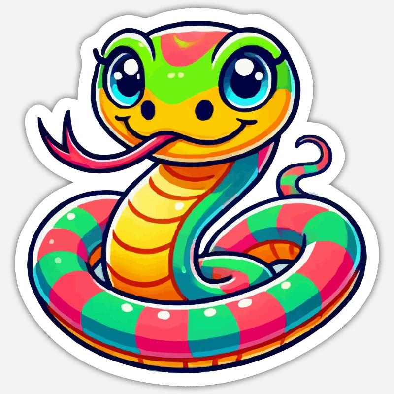 Snake - Sticker size S (10 x 10 cm) - white matte