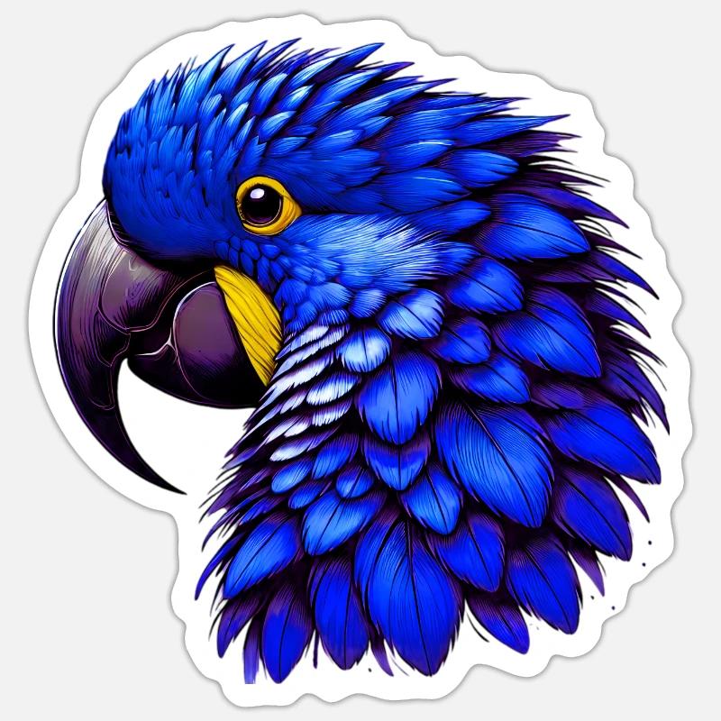 Perroquet - Sticker taille S (10 x 10 cm) - blanc mat