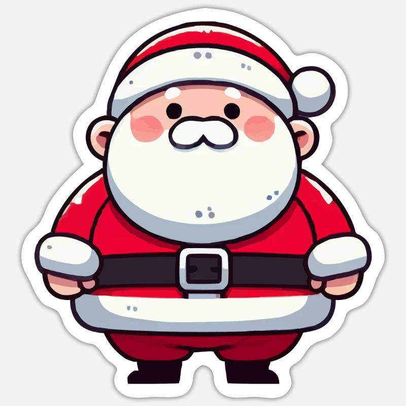 Weihnachtsmann Cartoon - Sticker Größe S (10 x 10 cm) - Mattweiß