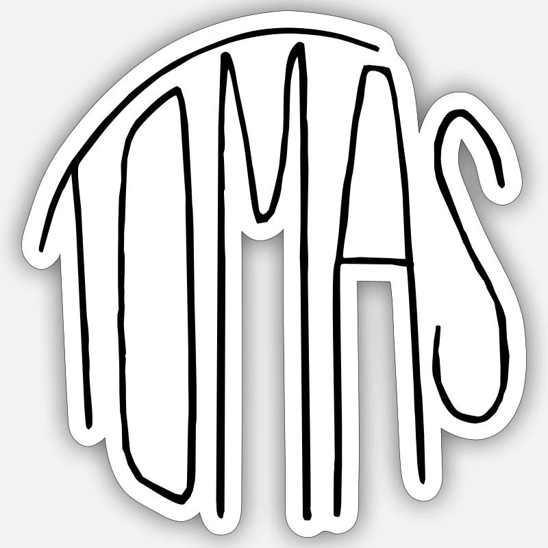 Tomas - Sticker taille S (10 x 10 cm) - blanc mat