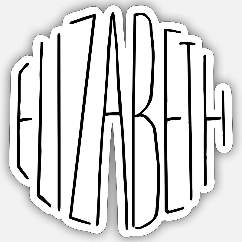 Elizabeth - Sticker taille S (10 x 10 cm) - blanc mat