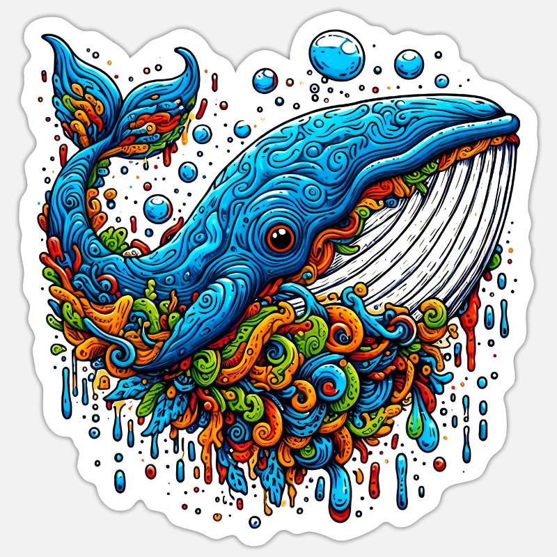 Whale - Sticker size S (10 x 10 cm) - white matte