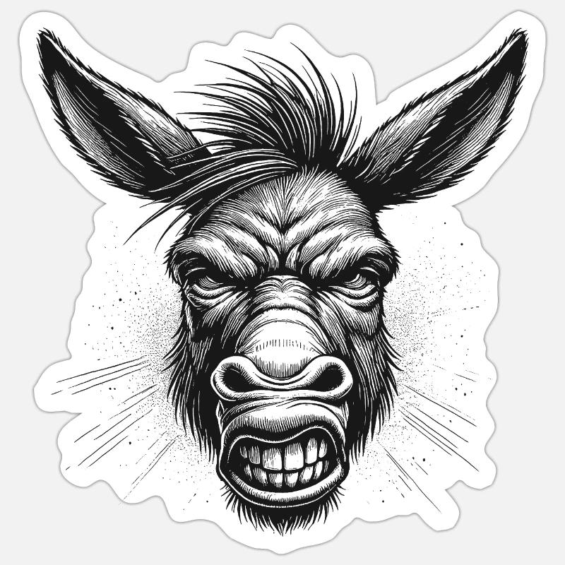 Esel Sticker Größe S (10 x 10 cm)