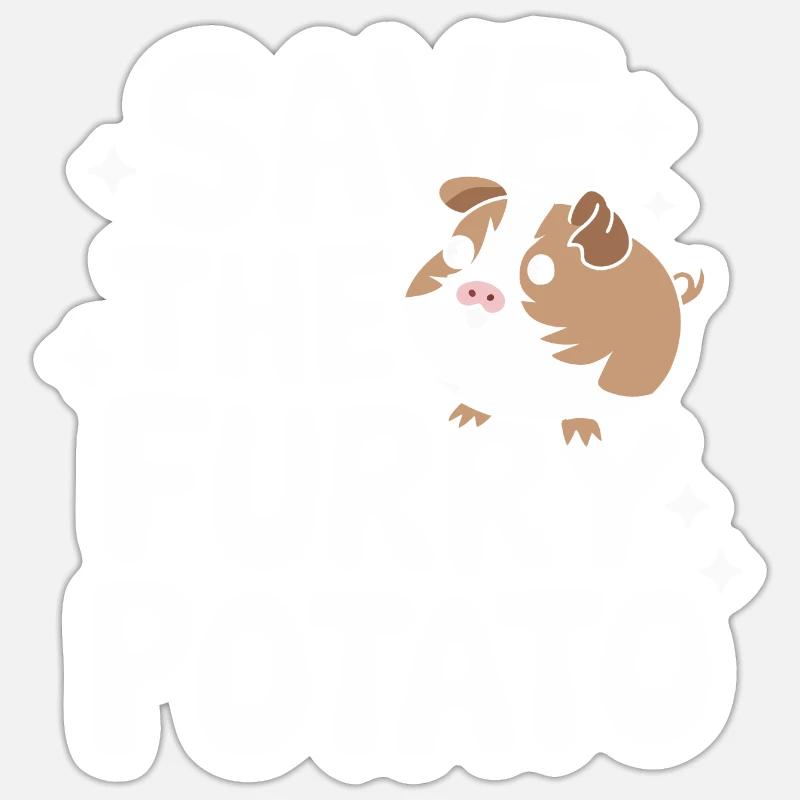cobaye - Sticker taille S (10 x 10 cm) - blanc mat