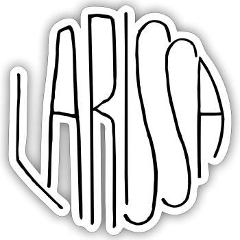 Larissa - Sticker size S (10 x 10 cm) - white matte - Front