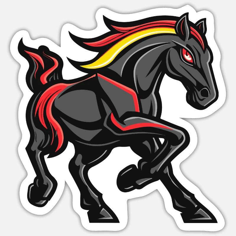 Pferd Comic Sticker Größe S (10 x 10 cm)