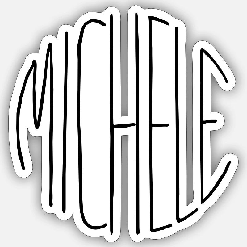 Michele - Sticker taille S (10 x 10 cm) - blanc mat