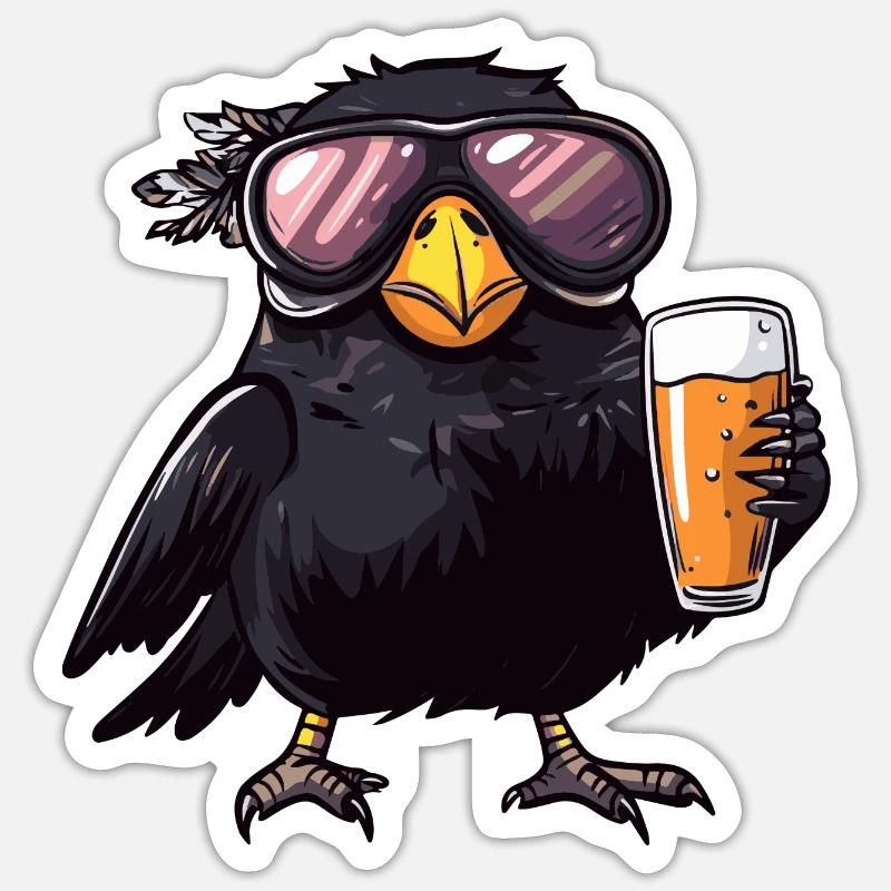 Bière de ski Raven Crow Sticker taille S (10 x 10 cm)