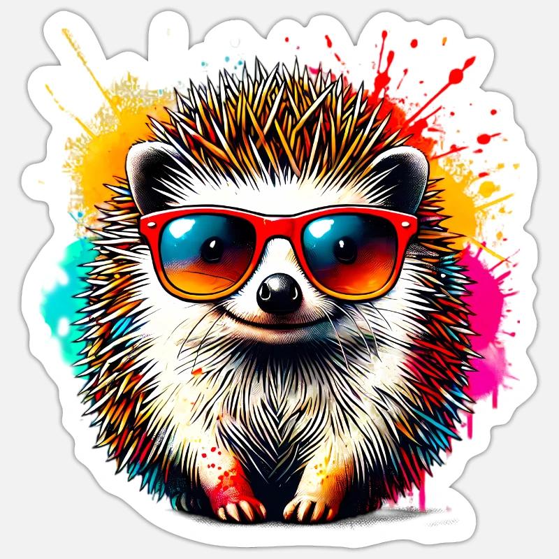 Igel - Sticker Größe S (10 x 10 cm) - Mattweiß