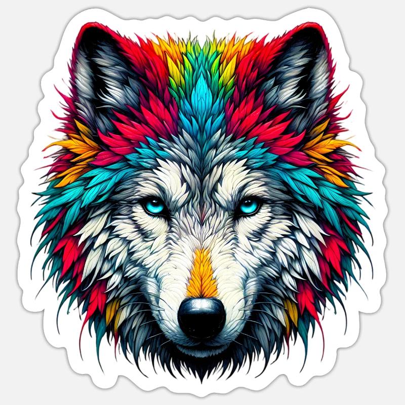 Wolf - Sticker size S (10 x 10 cm) - white matte