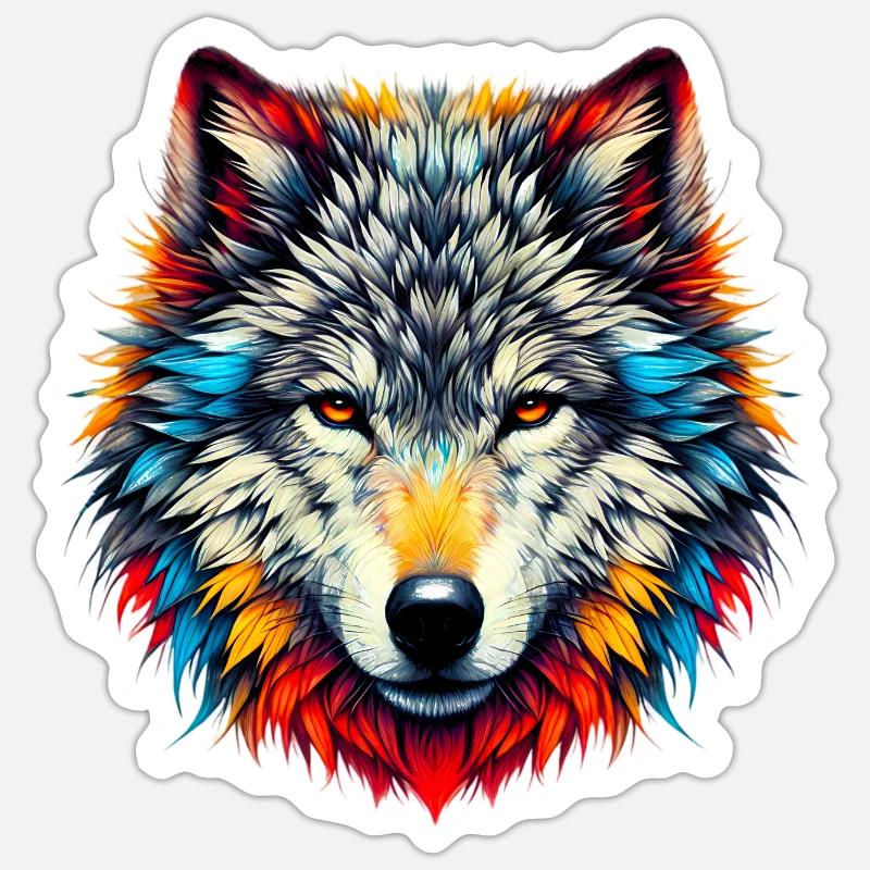 Wolf - Sticker size S (10 x 10 cm) - white matte