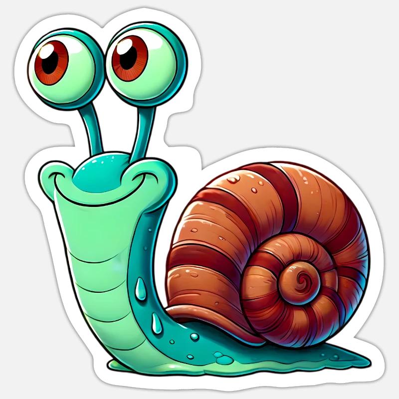 Schnecke - Sticker Größe S (10 x 10 cm) - Mattweiß