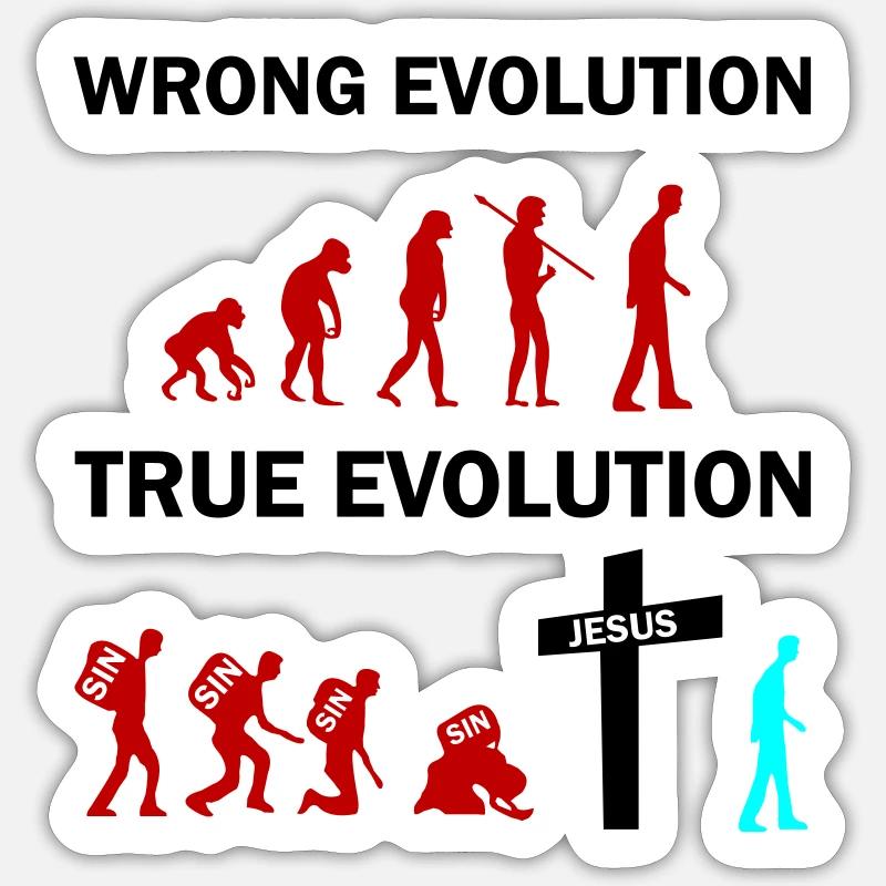 true evolution jesus Sticker Größe S (10 x 10 cm)