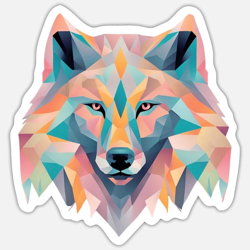 Geometric wolf gift Sticker size S (10 x 10 cm)