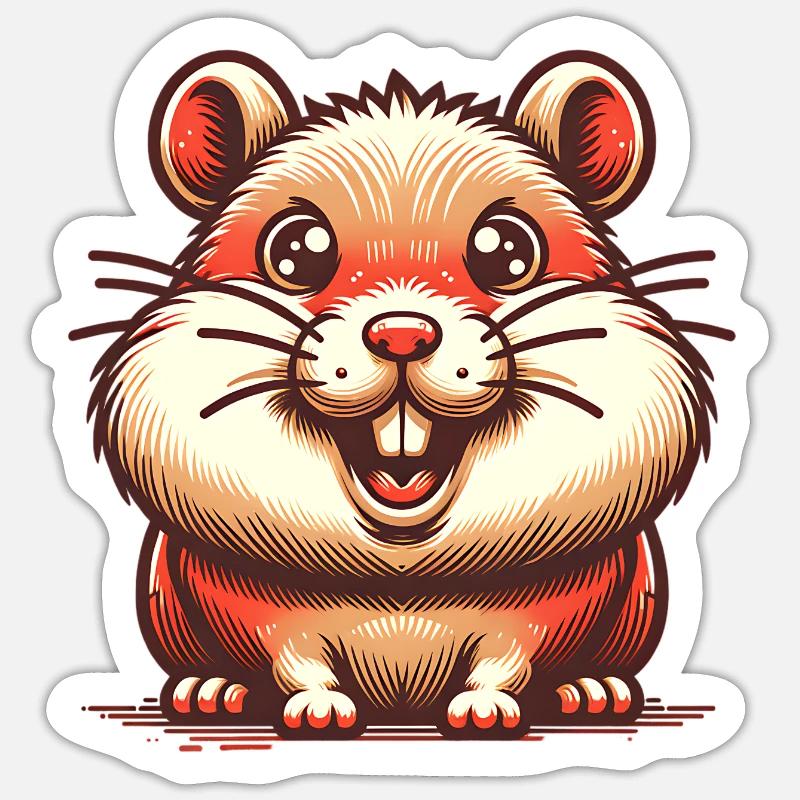 Hamster - Sticker taille S (10 x 10 cm) - blanc mat