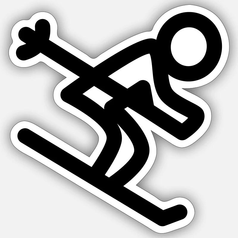 Skier Icon Logo Sticker size S (10 x 10 cm)