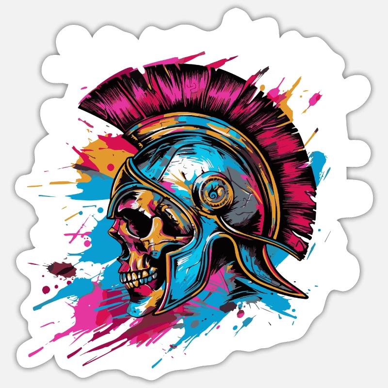 Spartan Skull Gladiator Sticker size S (10 x 10 cm)