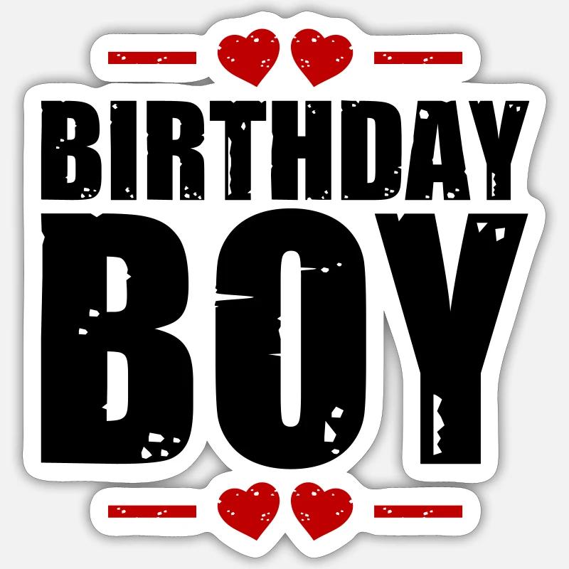 Garçon d’anniversaire disant - Sticker taille S (10 x 10 cm) - blanc mat