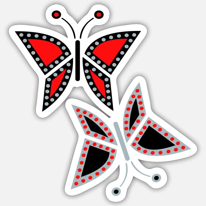 Papillons - Sticker taille S (10 x 10 cm) - blanc mat