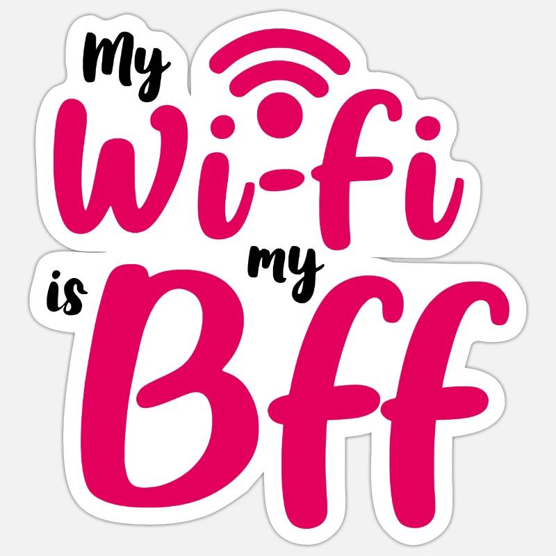 Wi-Fi BFF - Sticker size S (10 x 10 cm) - white matte