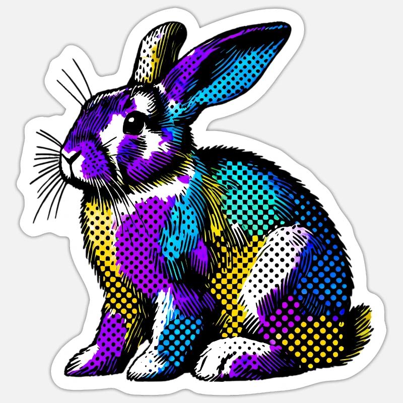 Lapin - Sticker taille S (10 x 10 cm) - blanc mat