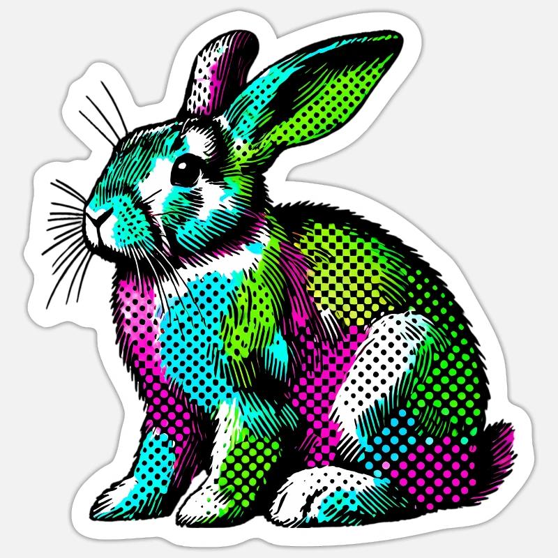 Rabbit - Sticker size S (10 x 10 cm) - white matte
