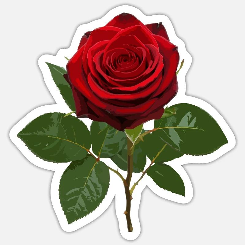 Red rose deep red Sticker size S (10 x 10 cm)