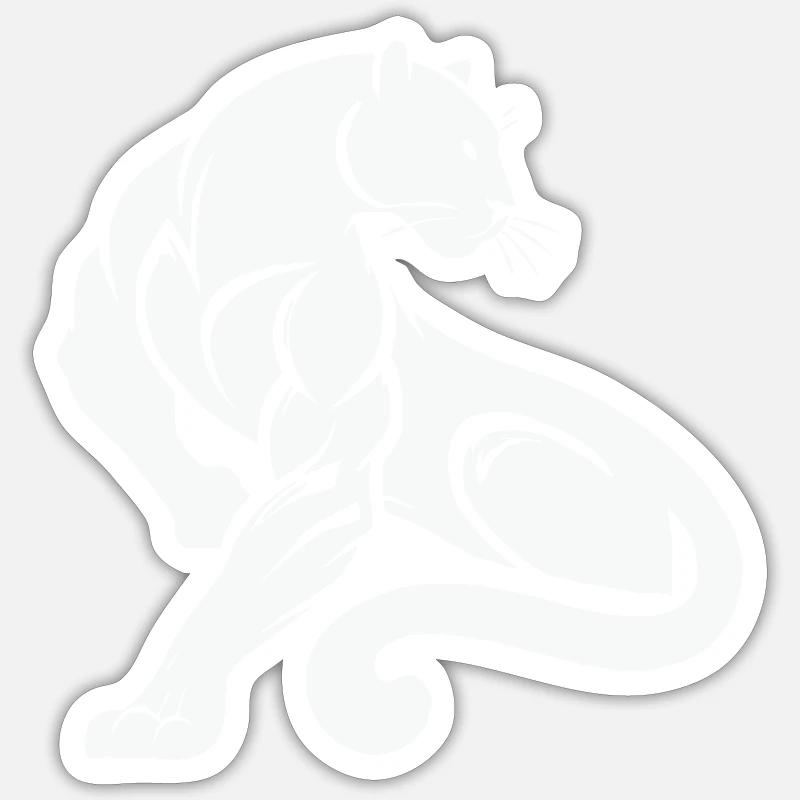 Panther Leopard - Sticker Größe S (10 x 10 cm) - Mattweiß
