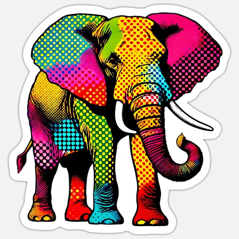 Éléphant Sticker taille S (10 x 10 cm)